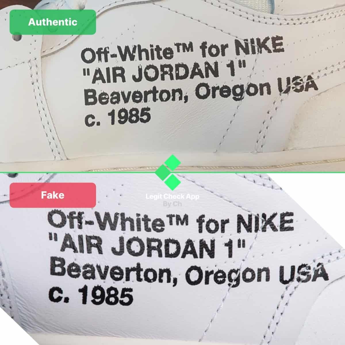 Off-White Air Jordan 1 NRG White Real Fake — How To Spot fake OW AJ1 NRG | by Legit Check By Ch | Medium