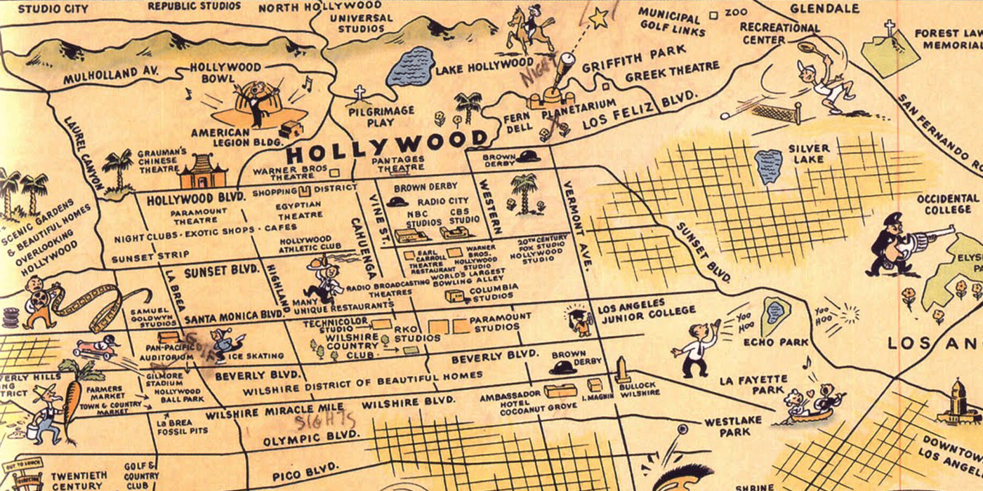 Hollywood Los Angeles Map 10 Unusual Maps Of Los Angeles — The Bold Italic — San Francisco | By The  Bold Italic Editors | The Bold Italic