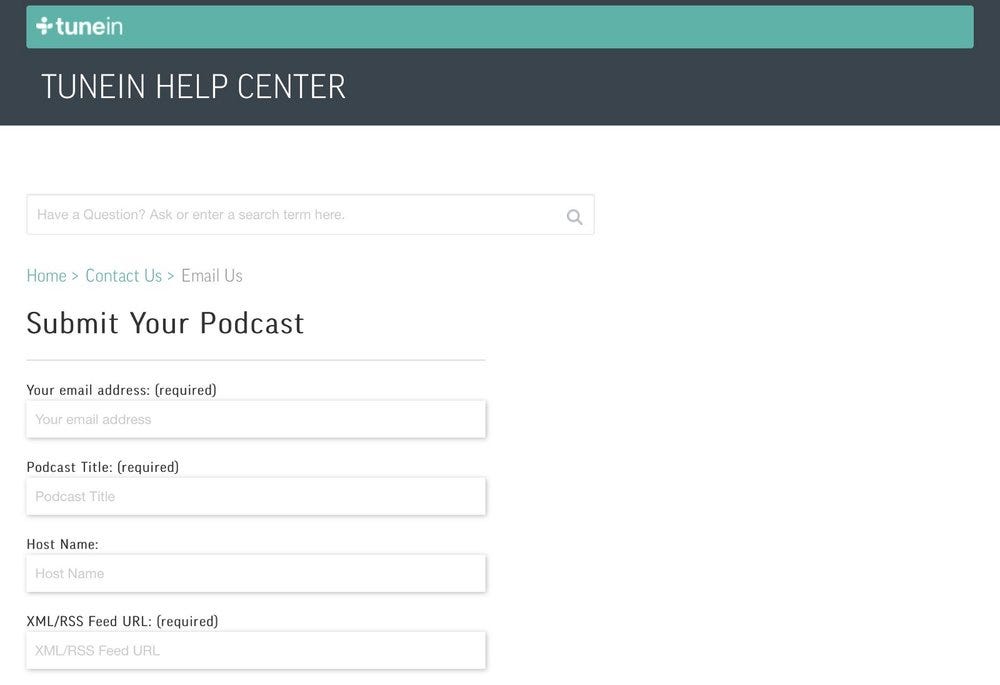 How to Submit Your Podcast to TuneIn and Alexa | by Sonics Podcasts |  Sonics Podcasts | Medium