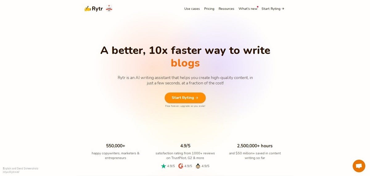 RYTR AI CONTENT WRITER