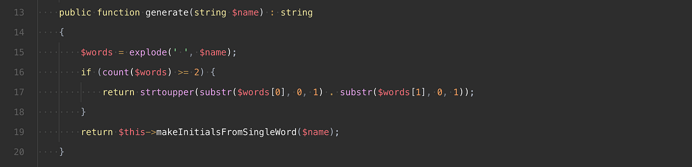 Generate Perfect Initials using PHP | by Chris Blackwell | Medium