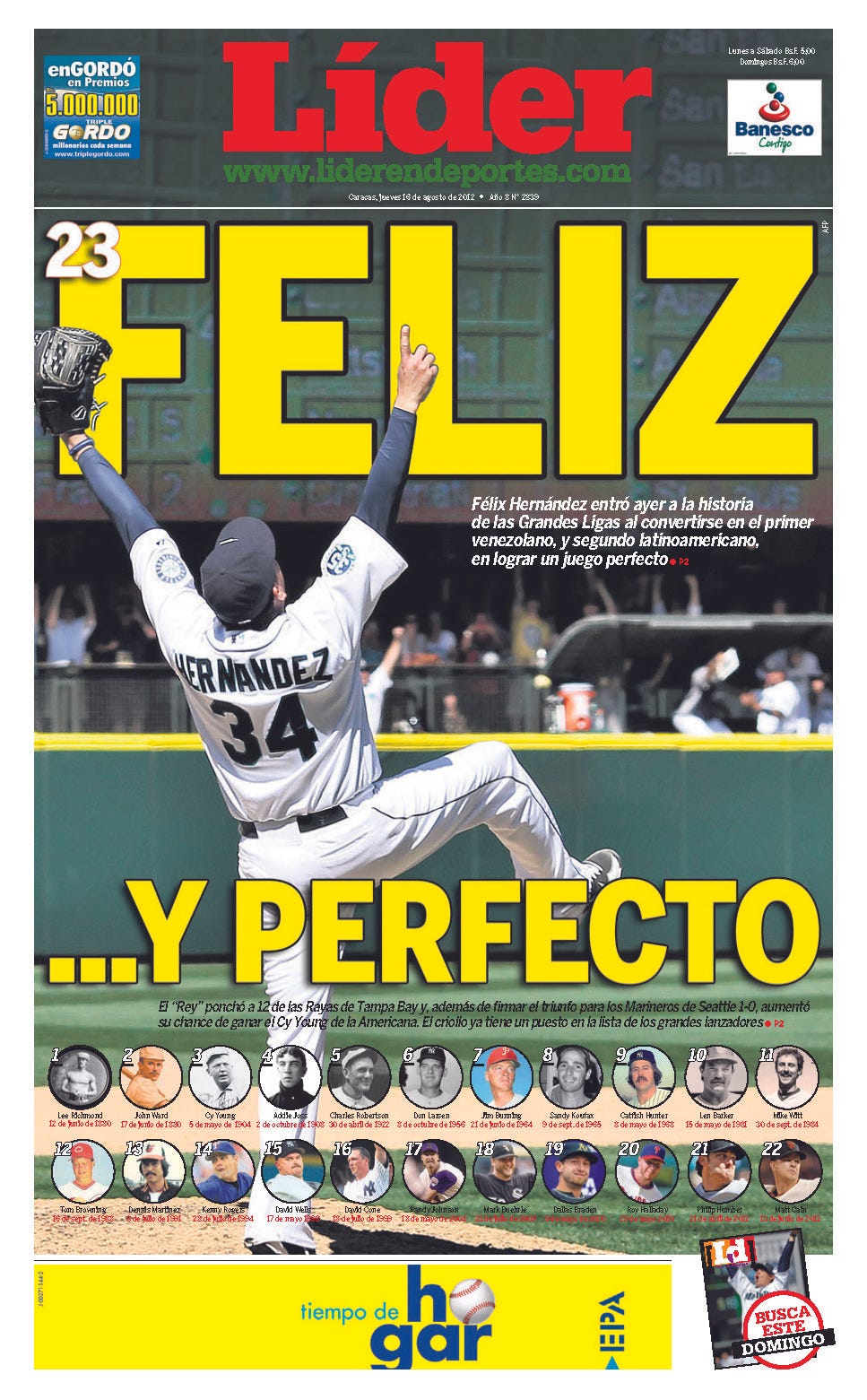 Felix's Perfect Game in Headlines | by Mariners PR | From the Corner of  Edgar & Dave