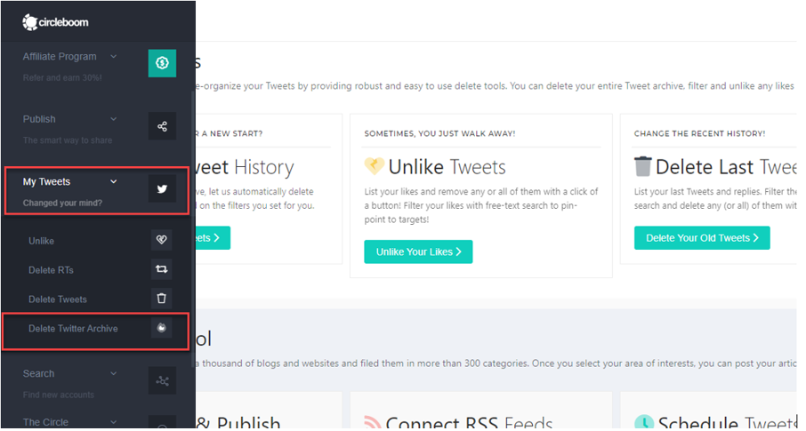 While you have your Twitter Archive at hand, delete old tweets via Circleboom