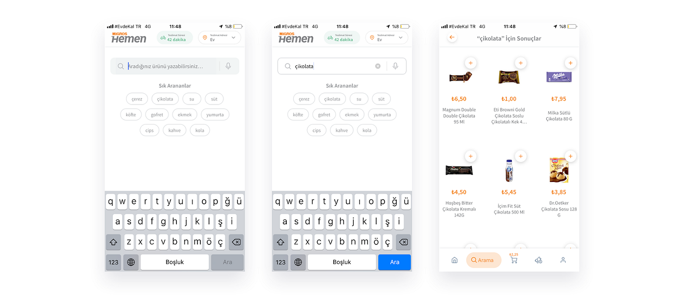 getir istegelsin migros hemen ve banabi uygulamalarinda siparis sureci kullanici deneyimi by pupahouse pupahouse medium