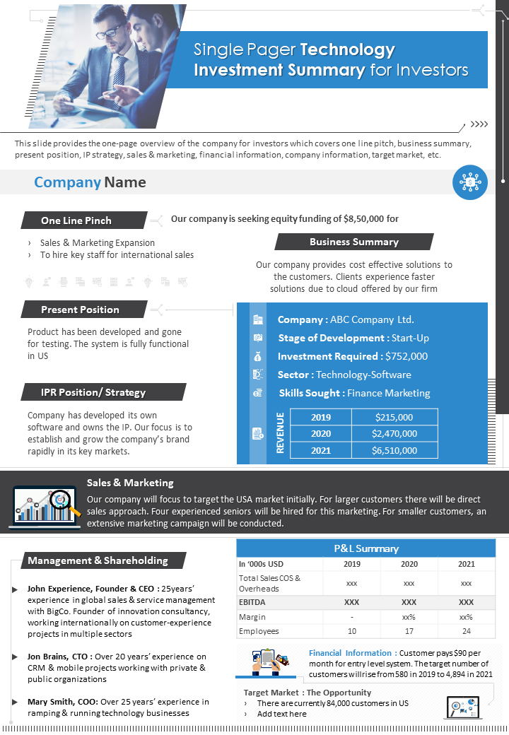Presenting The Most Effective One Page Investor Strategy By Slideteam Jun 21 Medium Presenting The Most Effective One Page Investor Strategy By Slideteam Jun 21 Medium