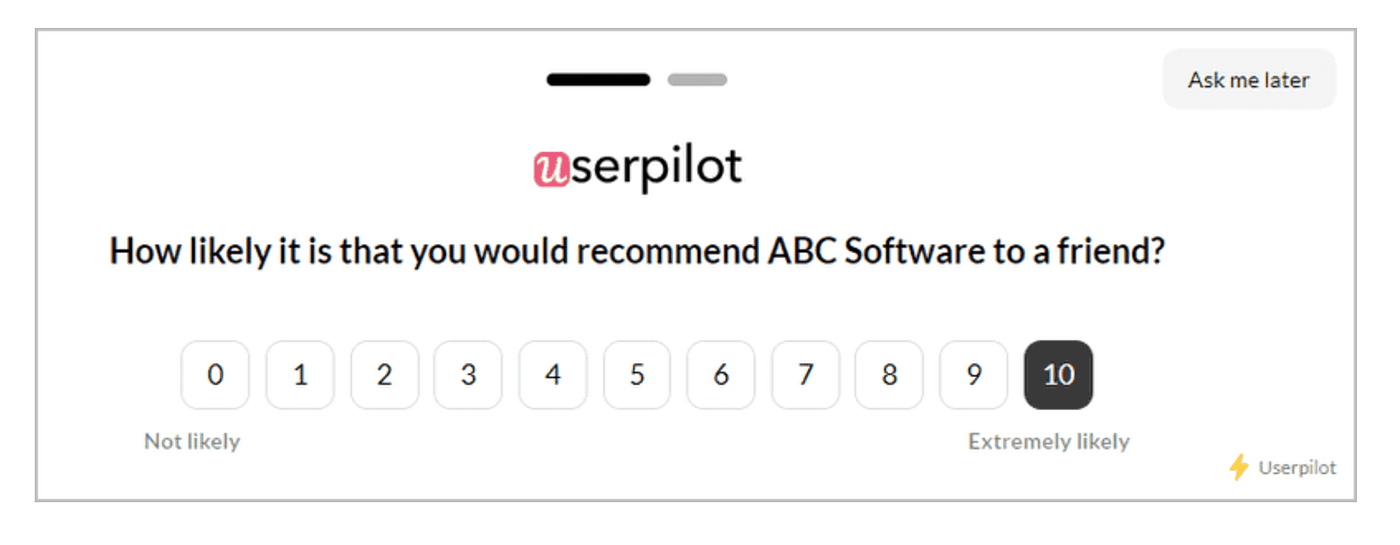 userpilot nps survey