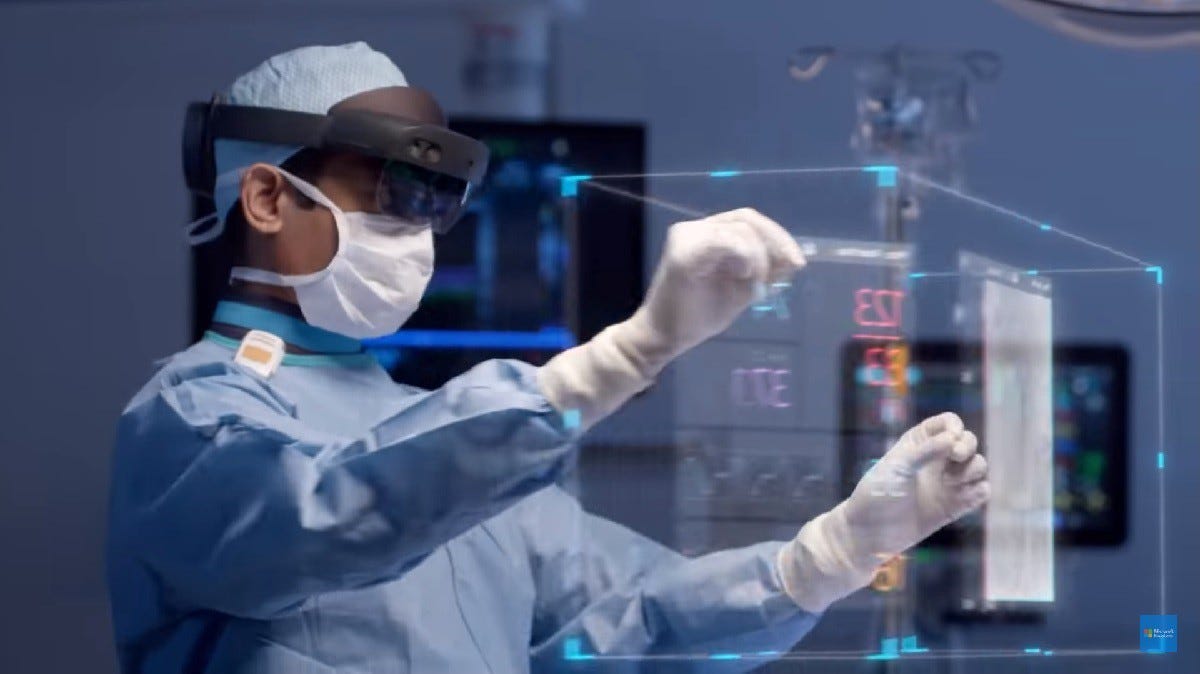 Wizualizacja hololens używane przez lekarza