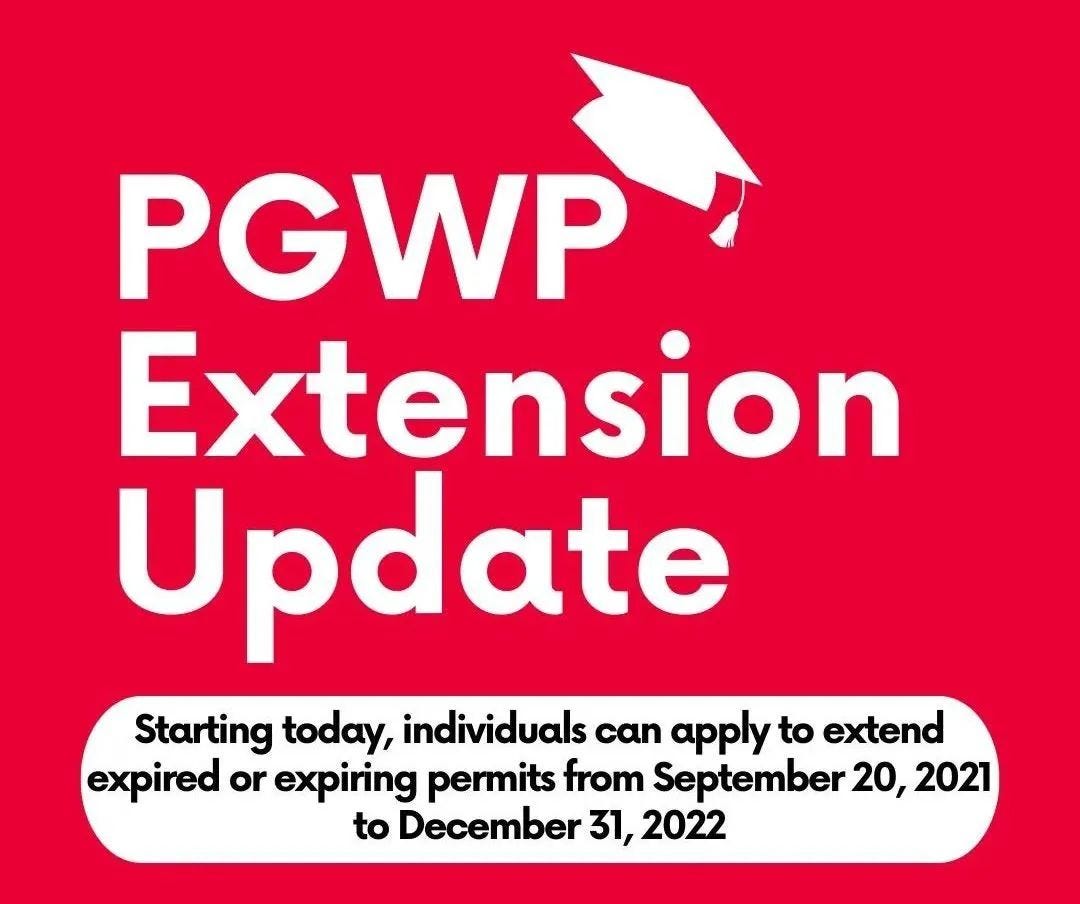 「畢業工簽 PGWP」在 2021 年 9 月 20 日至 2022 年 12 月 31日期間已經過期或者即將過期的申請人， 將會獲批 18 個月的延期。在加拿大境內的申請人，在申請審理過程中可繼續工作。