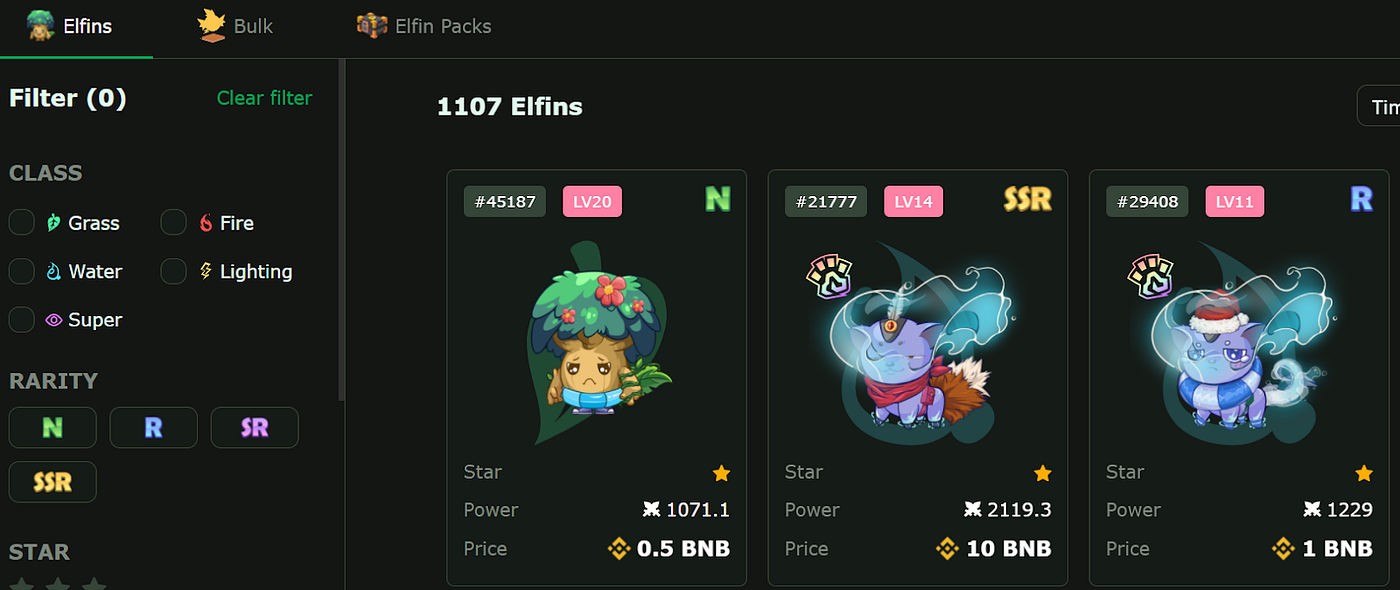 Screenshot Source — Elfin Kingdom Marketplace