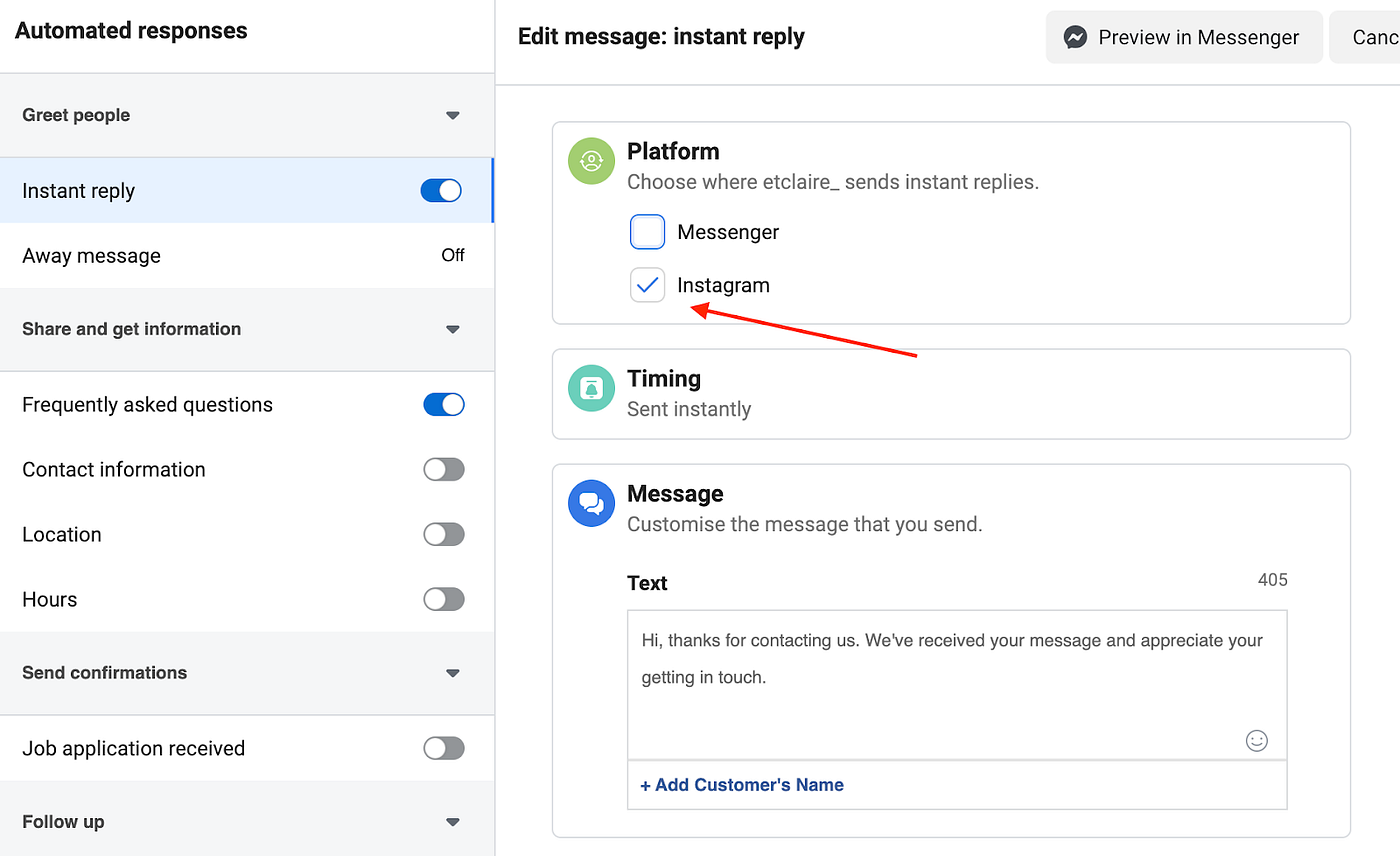 How To Set Up Auto Reply On Instagram Direct Messages By Klara Alexeeva Medium