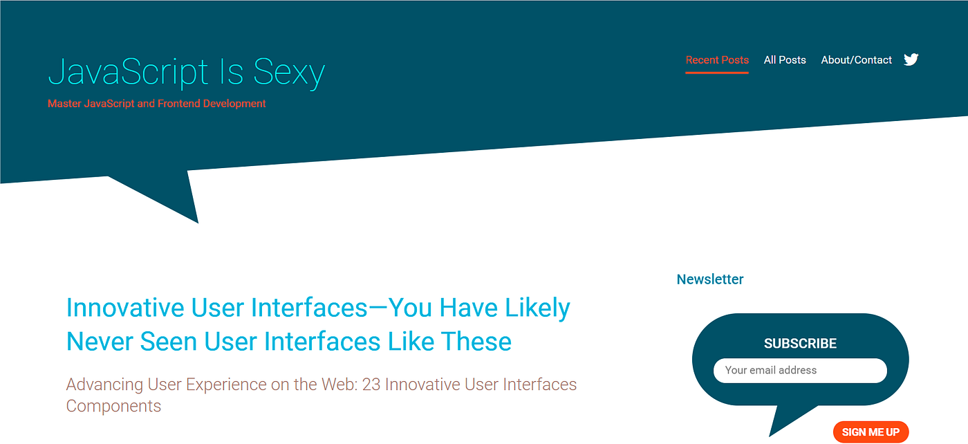 The minus point of JavaScript Sexy is that the articles are most suggestive of basic knowledge of JavaScript