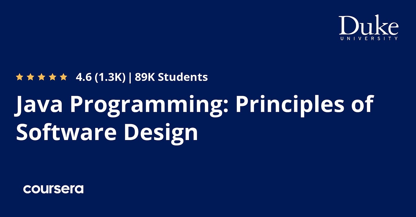best Coursera course to learn Java Programming and System Design