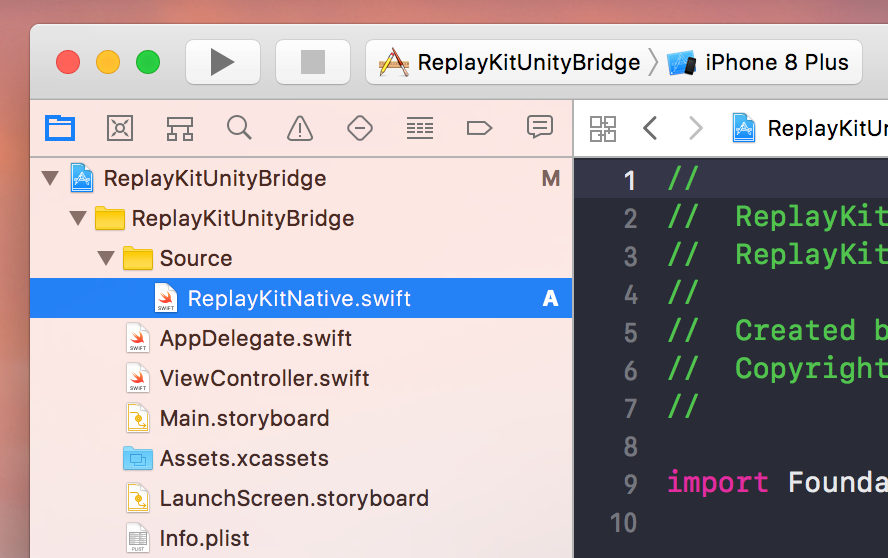 Build a bridge swift library to unity maine
