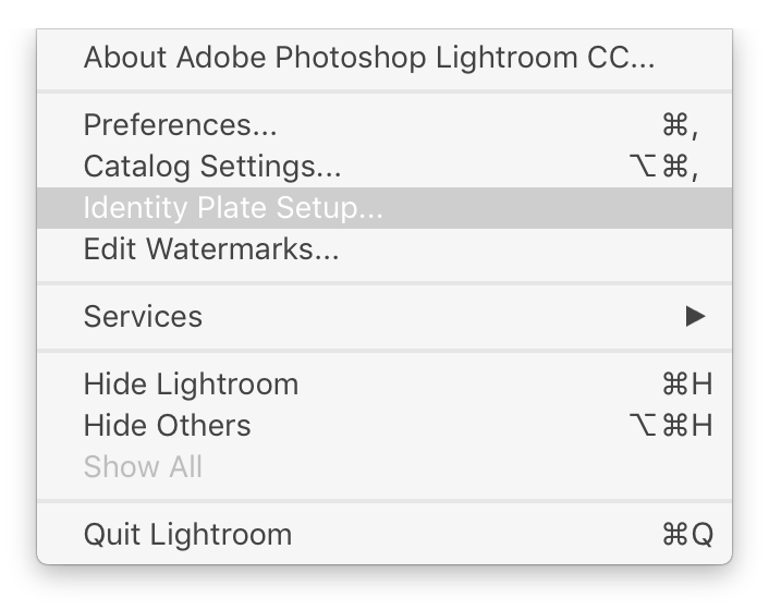 Long Winded Lightroom Tip Personalize The Identity Plate By Re Casper Medium
