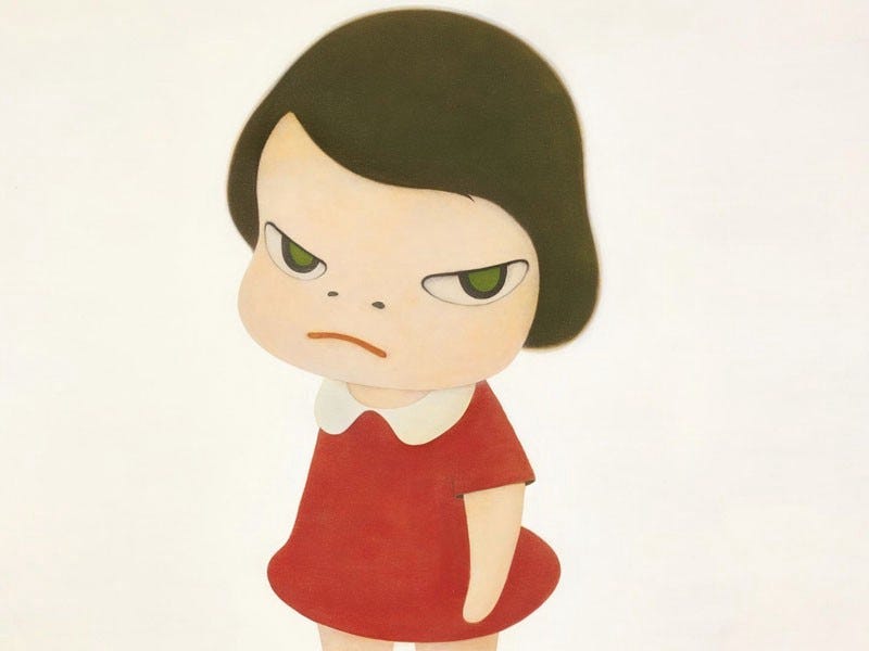 Nara Yoshimoto Pop Art, Knife Behind Back (2000)