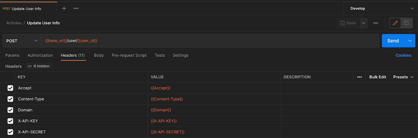 Headers on Postman