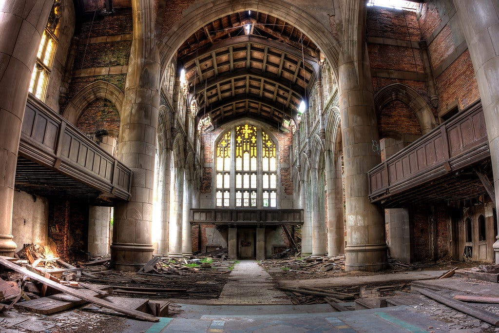 An abandoned church in Indiana