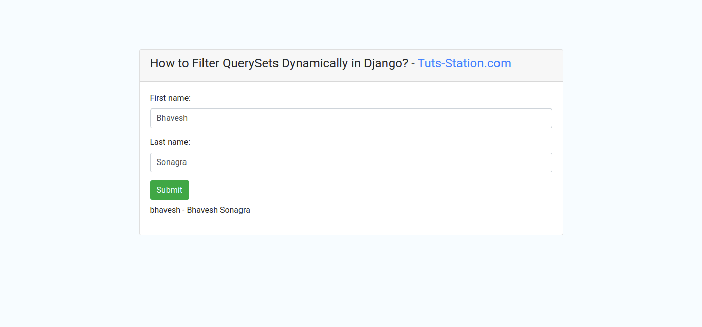 How to Filter QuerySets Dynamically in Django? | by Bhavesh Sonagra | Nov,  2022 | AWS Tip