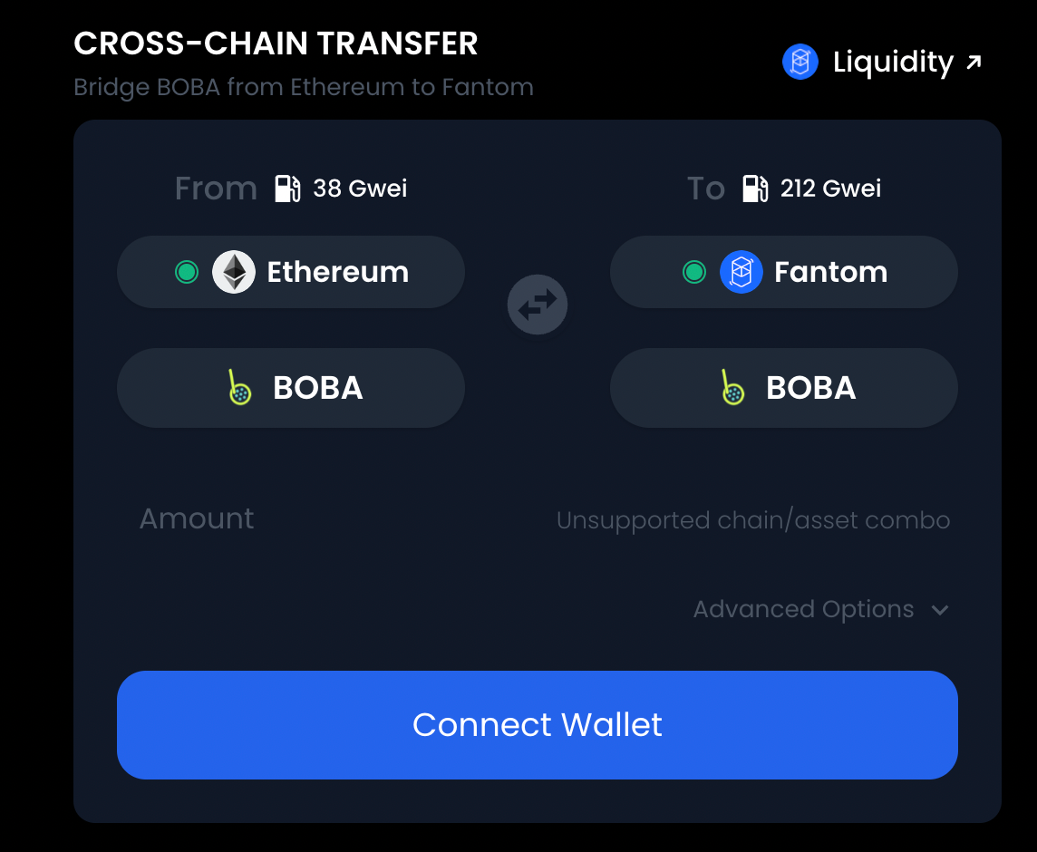 Connext: Transfer from Ethereum to Fantom, Source: bridge.connext.network