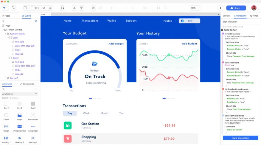 ux design user flow software-axure