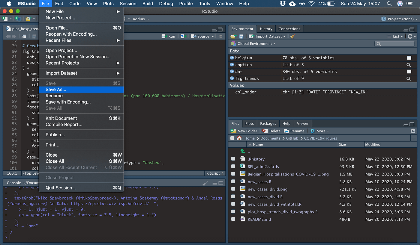 How to upload your R code on GitHub: example with an R script on MacOS