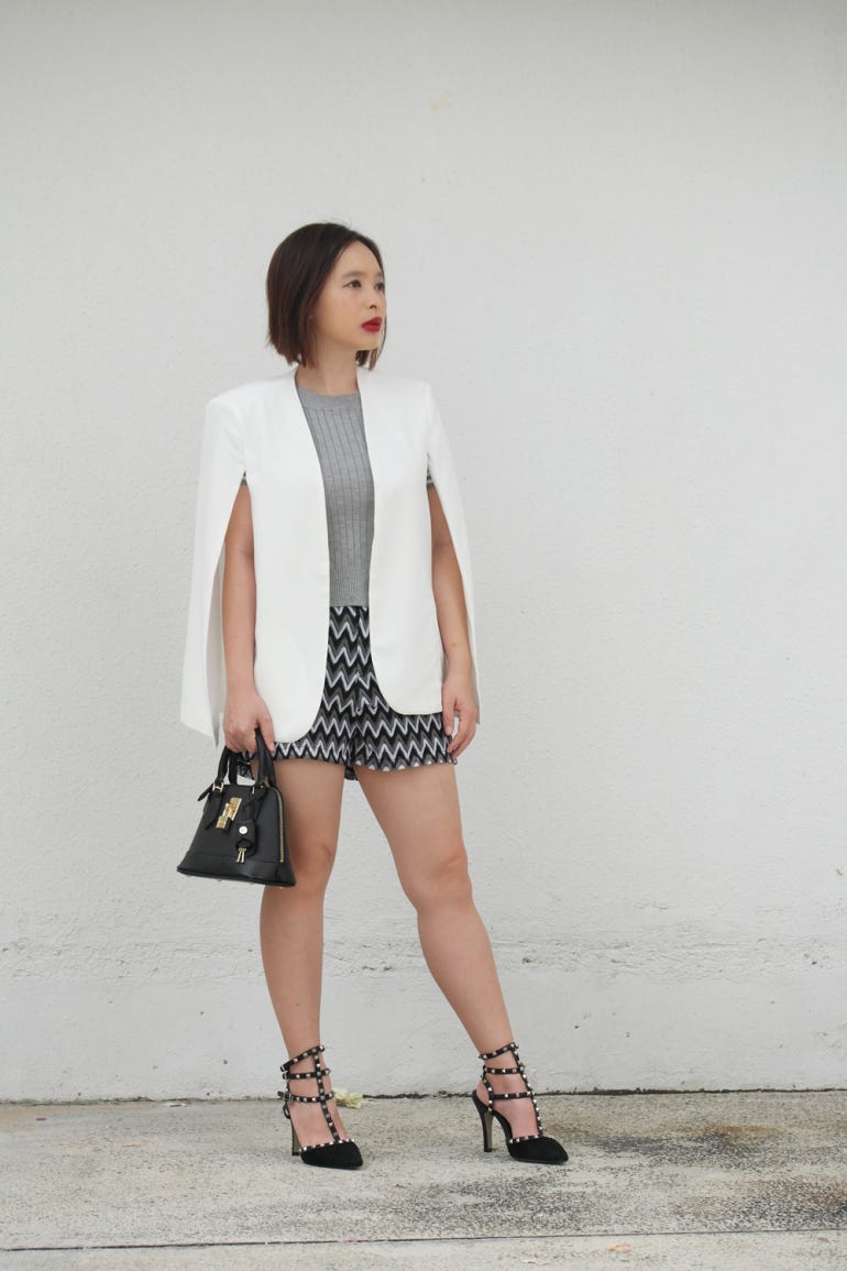 petite cape blazer