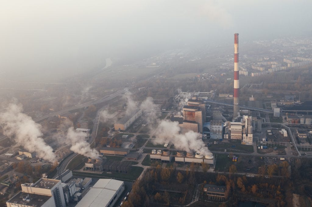 Factory emissions and climate change