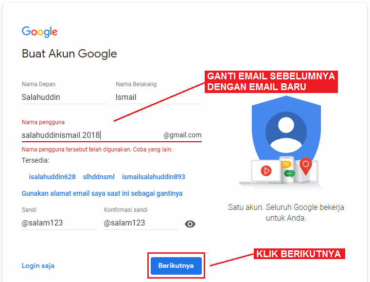 Cara buat email baru