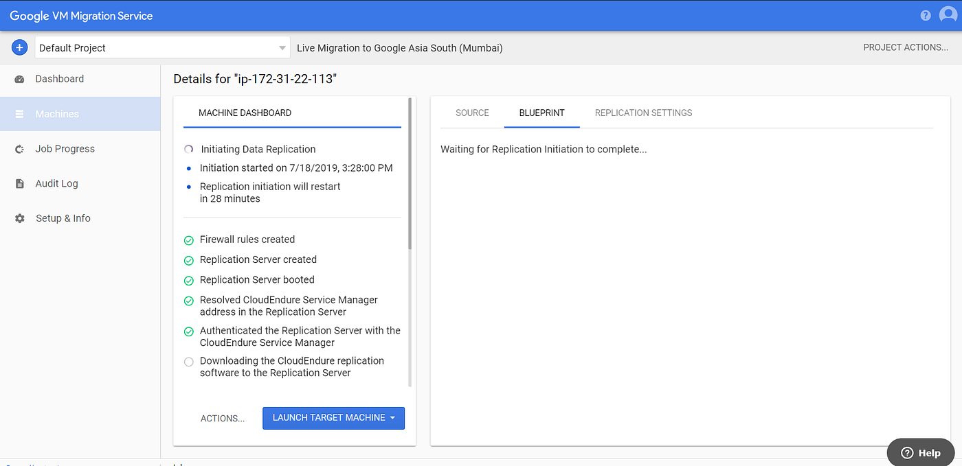 VM Migration AWS to GCP by Cloudendure by Harsh Muniwala Petabytz