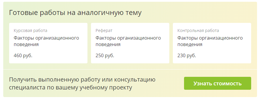 Контрольная работа по теме Контрольная работа по Организационному поведению.