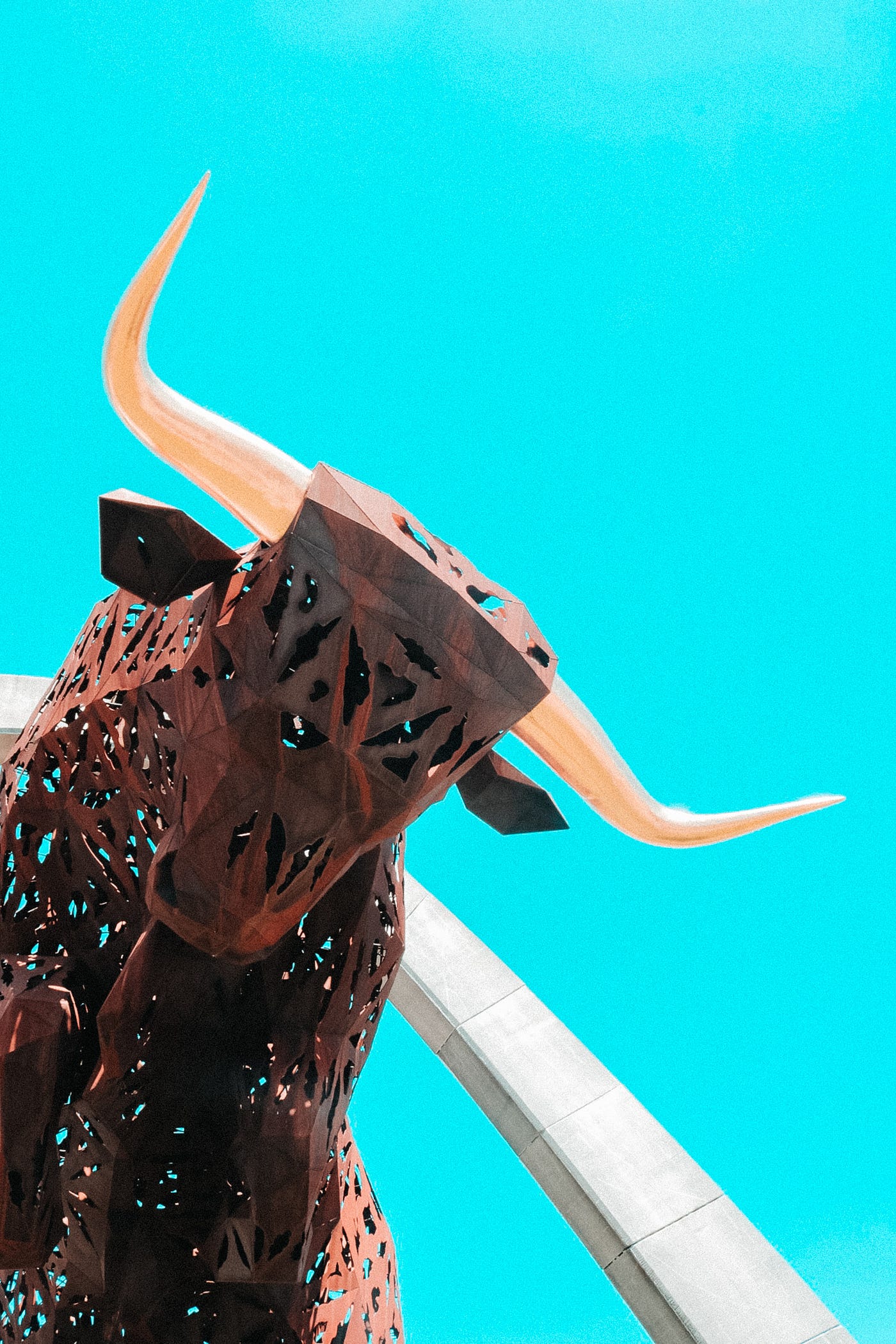 A bull cut out sculpture
