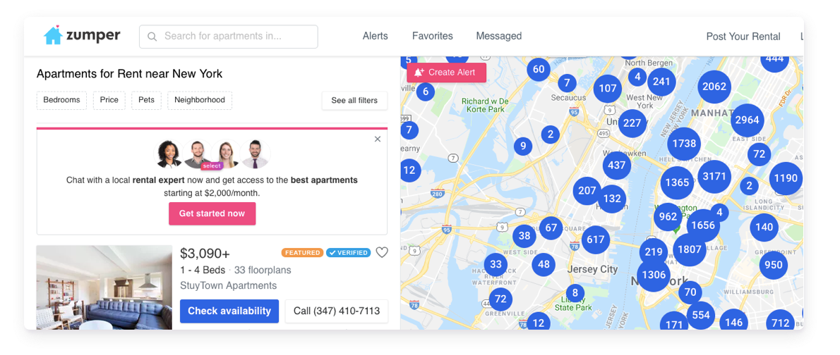 Close to home a Zumper redesign case study by Michelle Xie UX