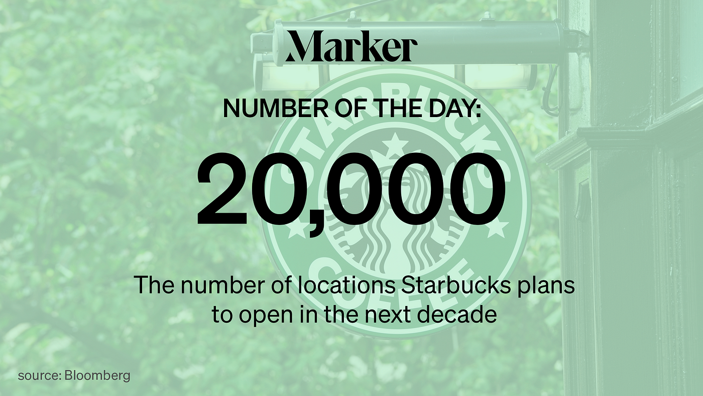Starbucks Plans to Open 20,000 More Locations by 2030 Marker