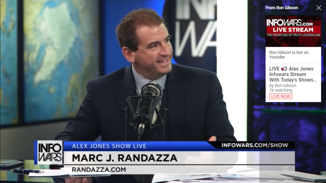 Marc Randazza about free speech rights today on Infowars by Marc