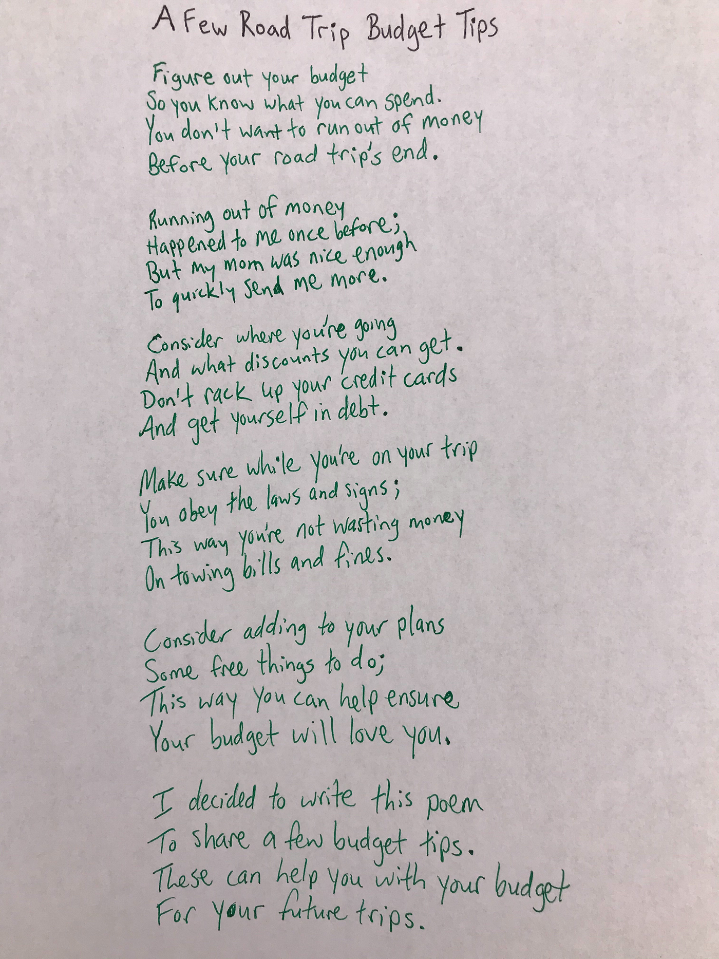 A Few Road Trip Budget Tips Paper Poetry Medium