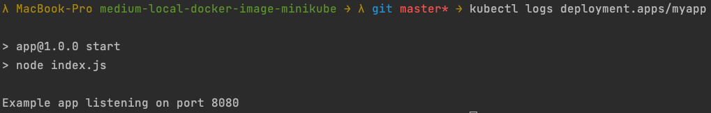kubectl logs deployment.apps/myapp
