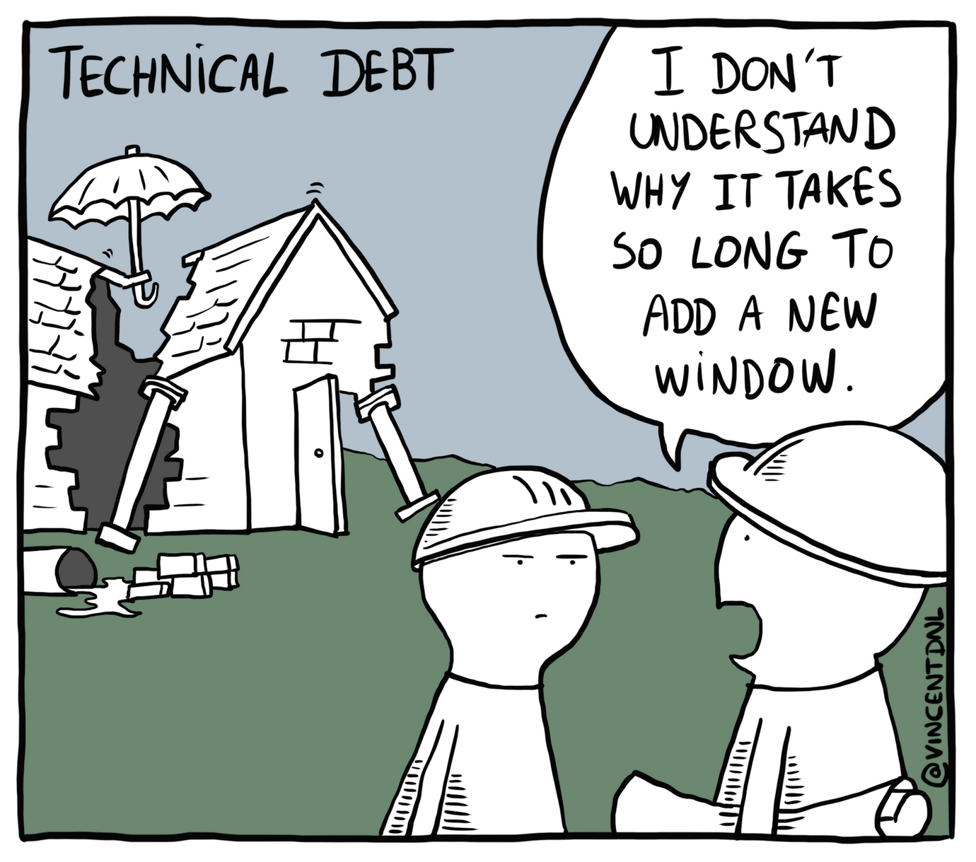 Cartoon about tech debt