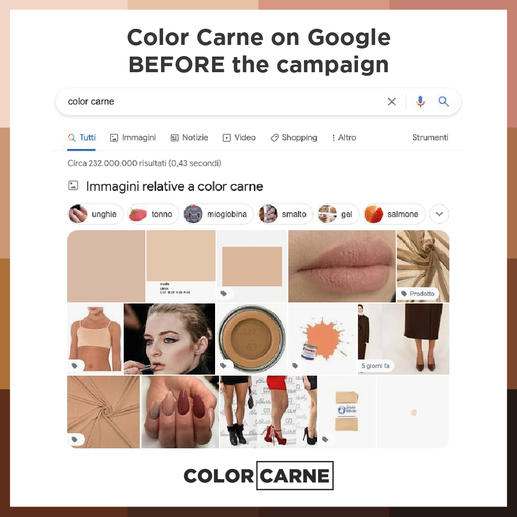 Google images before the campaign: light-skinned skin tone photos only (January 2022)