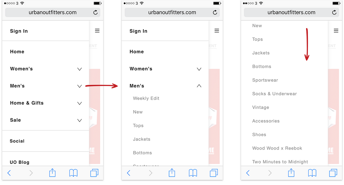 A new mobile navigation menu | by J R | Medium