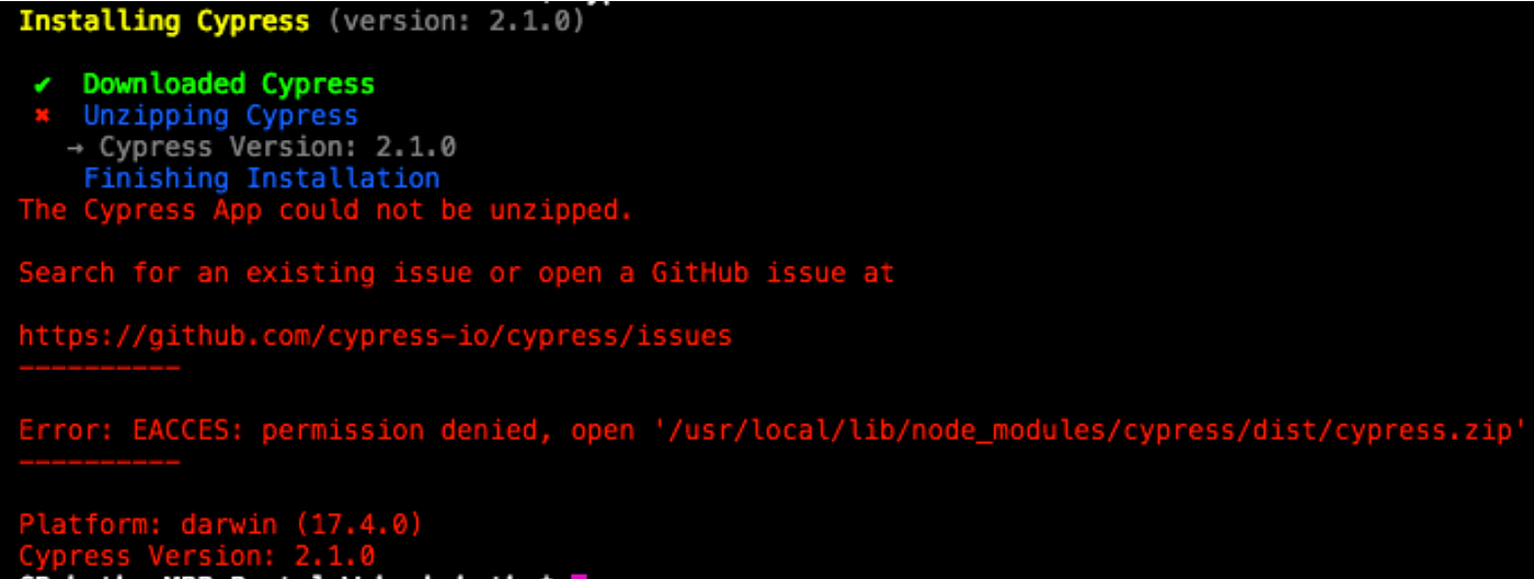 How to Install cypress in window using zip file if npm cypress fails