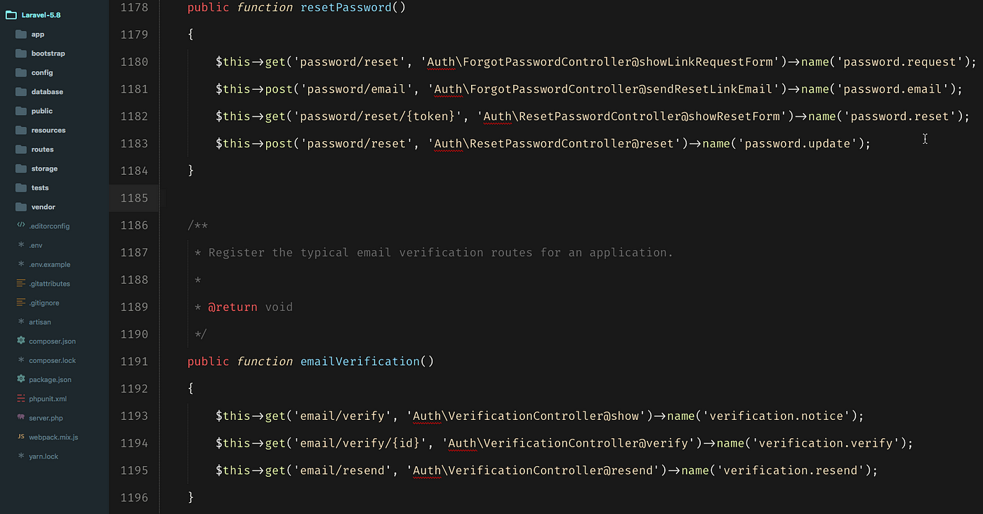 Laravel Auth::routes() Email verification Reset password Authentication  Registration routes | by Panjeh | Medium