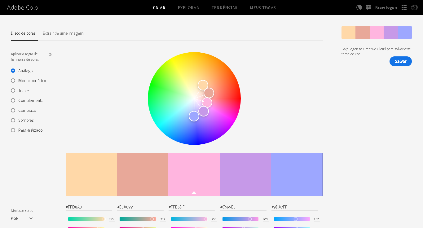 Ferramentas: Paleta de cores. Criando paletas de cores de um jeito ...