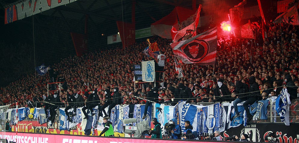 Union versus Hertha. Pyrotechnics and bubbling tensions as… | by Geoff  Wright | Medium
