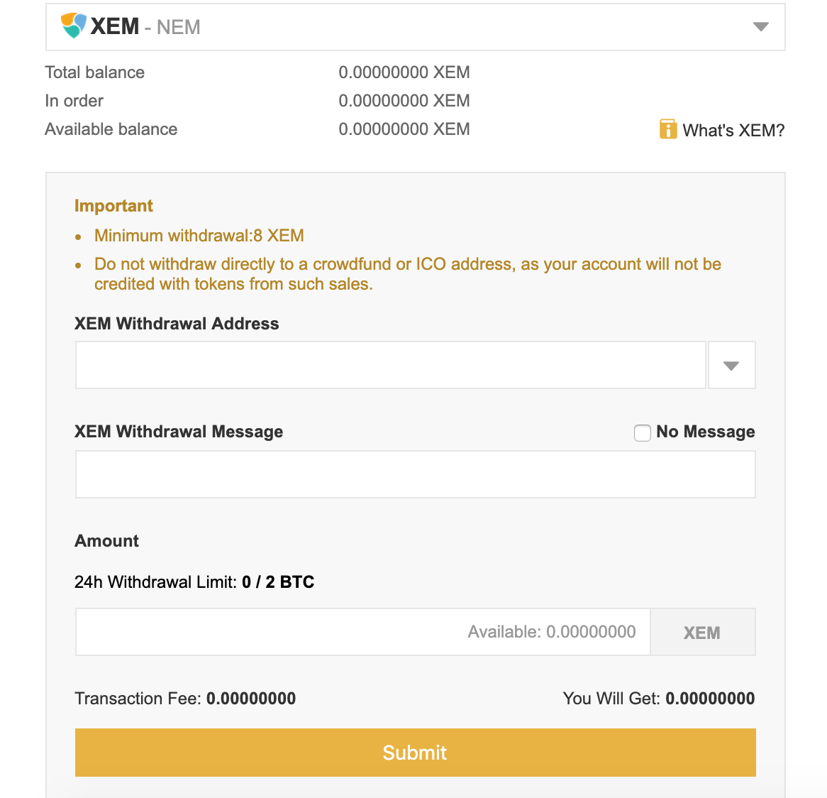 Tutorial How To Send And Receive Xem Via An Exchange By Nem Official Editors Nem Official Medium