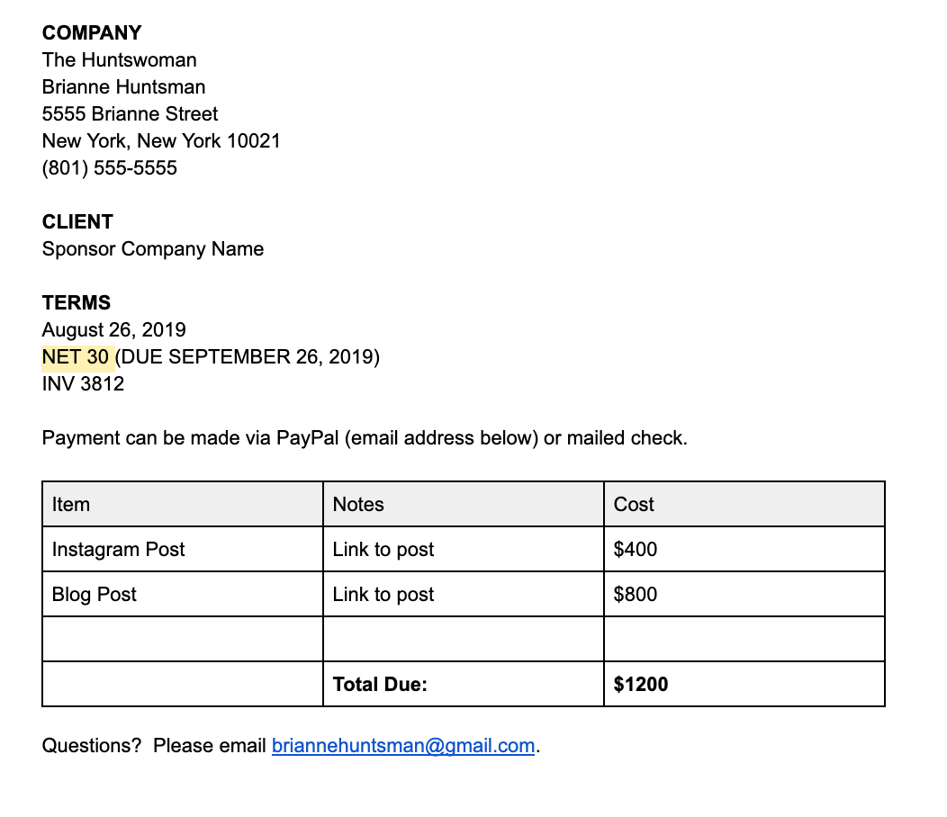 social-media-influencer-invoice-template