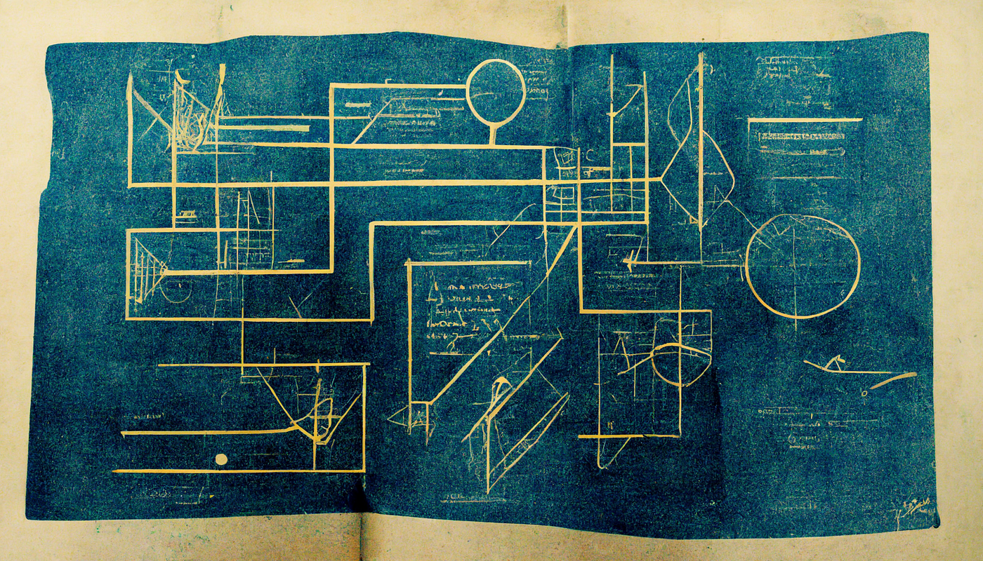 An abstract representation of a system blueprint.