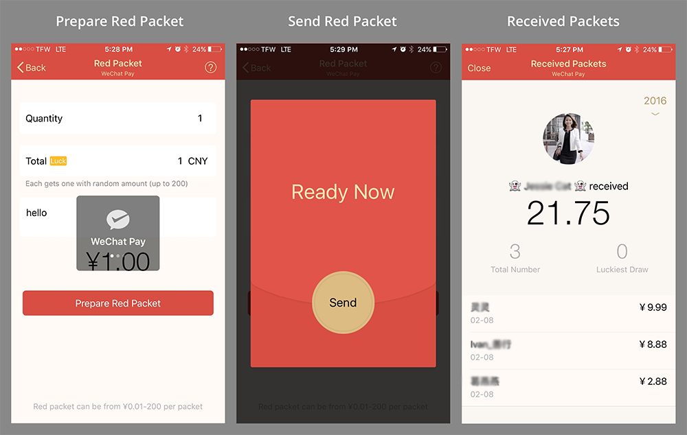 Everything You Ever Wanted To Know About Wechat Ux Collective - the money sent through red packets will be automatically transferred to the user s wechat wallet so they can use it to pay for products and services on