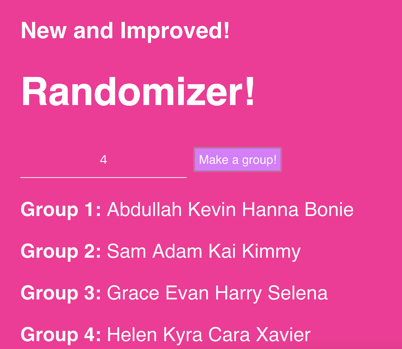 Group Randomizer. Old versus New by Christian Grewell applab 2.0 Medium