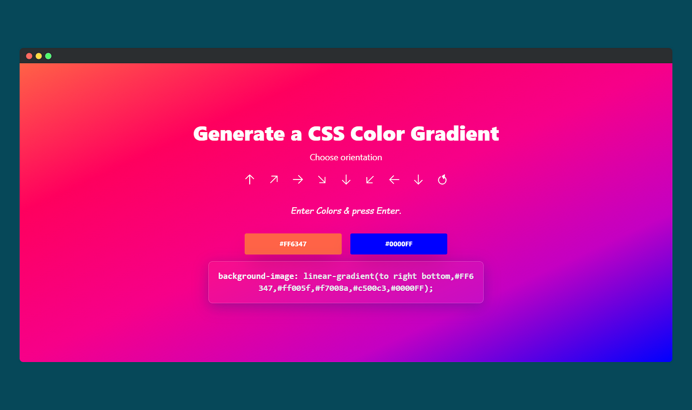 Build Dynamic Gradient Generator Using React and  | by Sahil Patel  | Better Programming