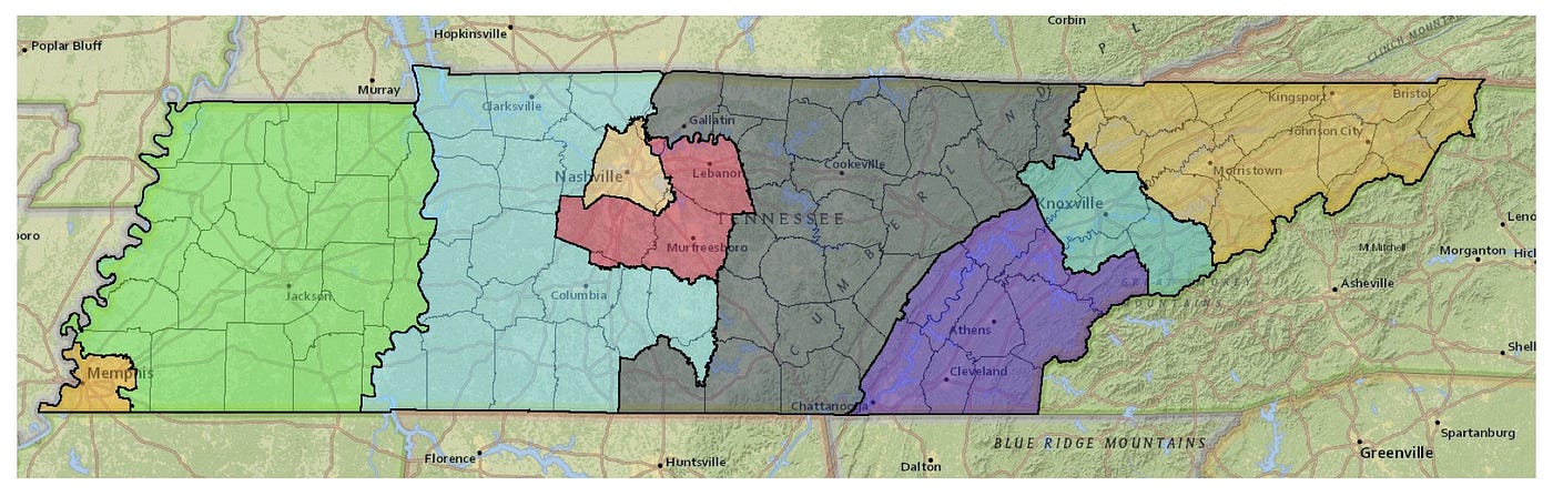 Tn House Of Representatives District Map Democrats Propose Statewide Congressional Map Request Public Feedback By Tennessee Senate Democrats Medium